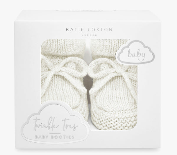 Katie Loxton Knitted Baby Booties - White