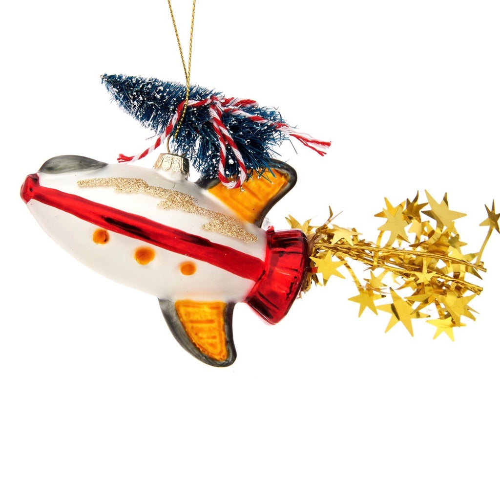Outer Space Christmas Tree Rocket Shaped Bauble