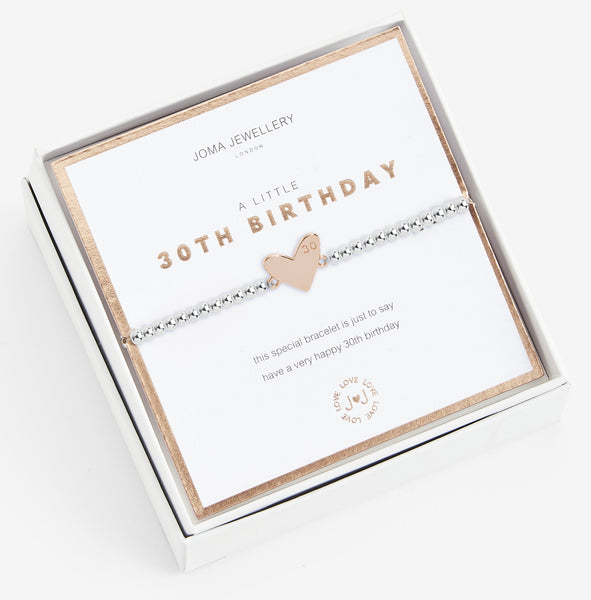 Joma Jewellery Beautifully Boxed A Little Happy 30th Birthday Bracelet