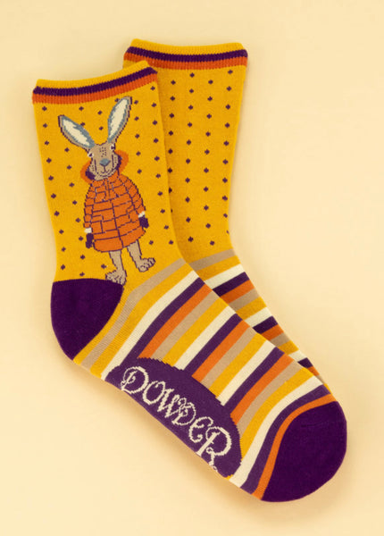 Powder Puffa Jacket Bunny Ankle Socks