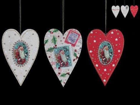 Wooden 'Letter to Santa' Heart Tree Decoration
