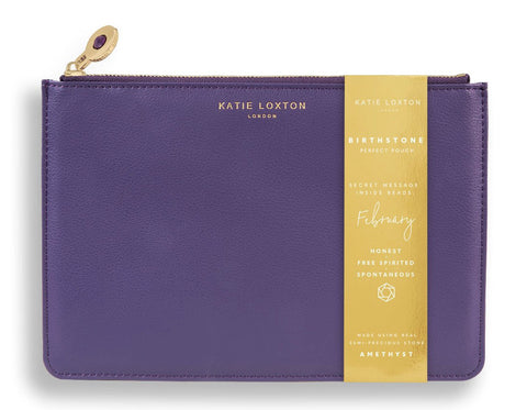 Katie Loxton Birthstone Perfect Pouch - February Amethyst
