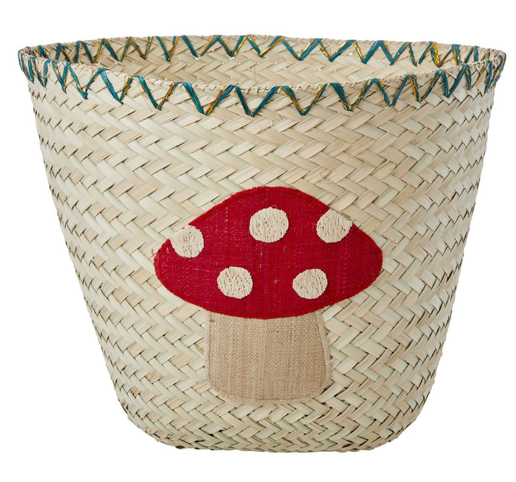 Rice Raffia Basket - Mushroom