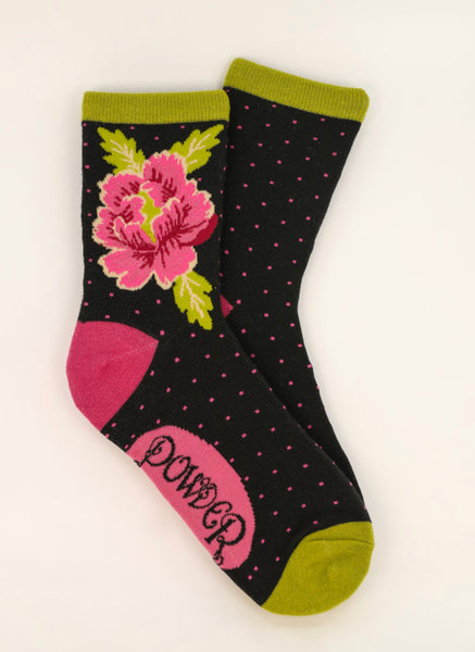 Powder Painted Peony Ankle Socks