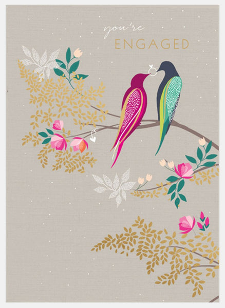 Sara Miller Engaged Birds Greeting Card