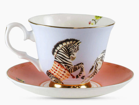 Yvonne Ellen Carnival Zebras Tea Cup & Saucer