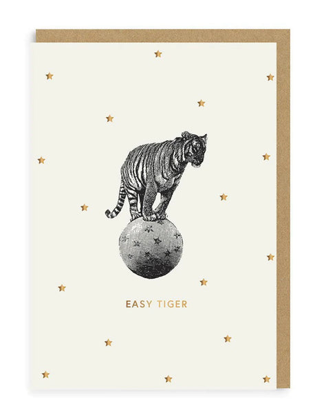 Yvonne Ellen Mono Easy Tiger Greeting Card