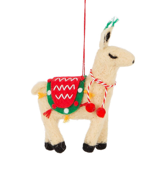 Sass & Belle Fa La La Llama Hanging Felt Decoration