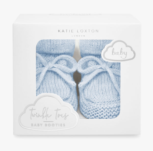 Katie Loxton Knitted Baby Booties - Blue