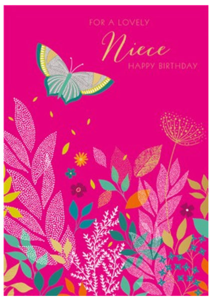 Sara Miller Niece Butterfly Happy Birthday Card