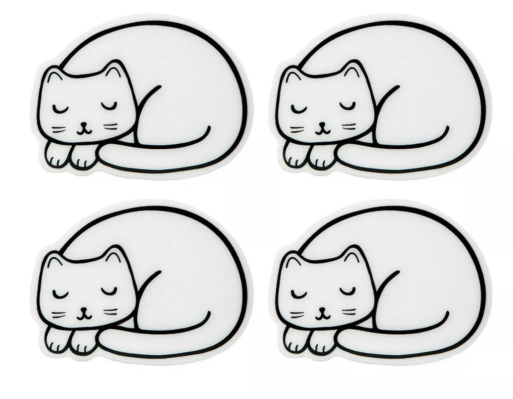 Sass & Belle Cutie Cat Nap Time Coasters - Set Of 4