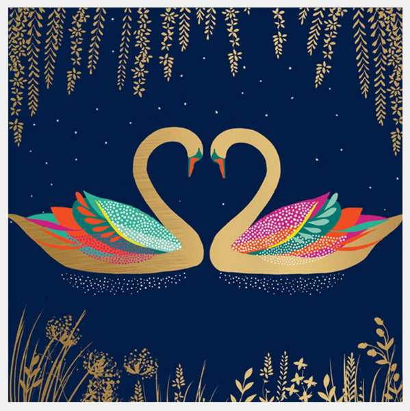 Sara Miller Heart Swans Greeting Card