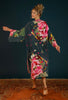 Powder Painted Peony Kimono Gown