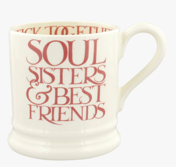 Emma Bridgewater Pink Toast Soul Sisters 1/2 Pint Mug Boxed