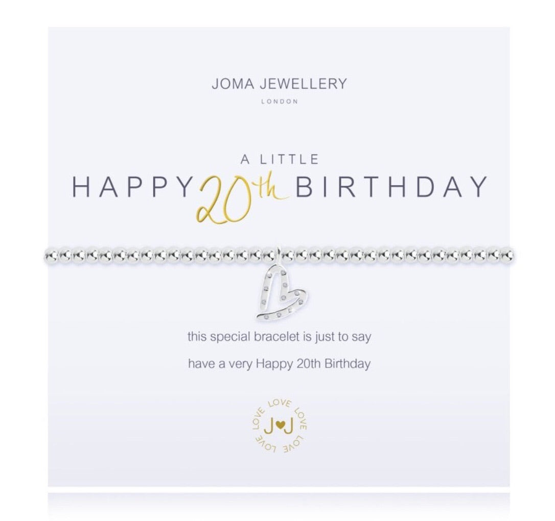 Heart Milestone Birthday Bracelet (20th, 30th, 40th, 50th, 60th, 70th, –  With Love Jewellery UK