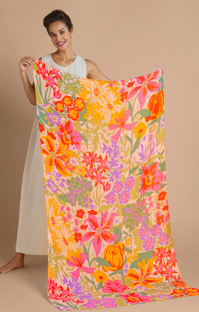 Powder Printed Springtime Wildflowers Scarf