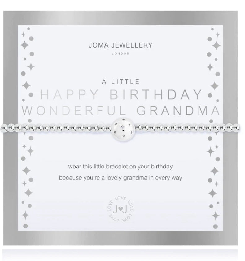 Joma Jewellery A Little Happy Birthday Wonderful Grandma Bracelet