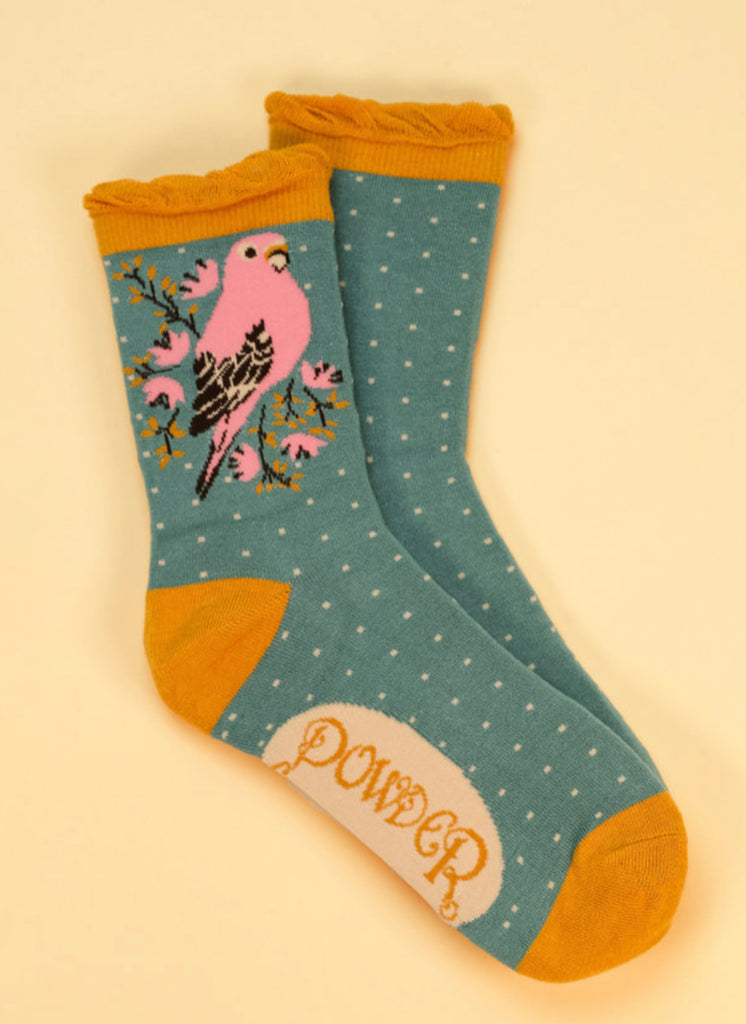 Powder Budgie Ankle Socks - Teal