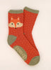 Powder Cheeky Fox Face Ankle Socks - Tangerine