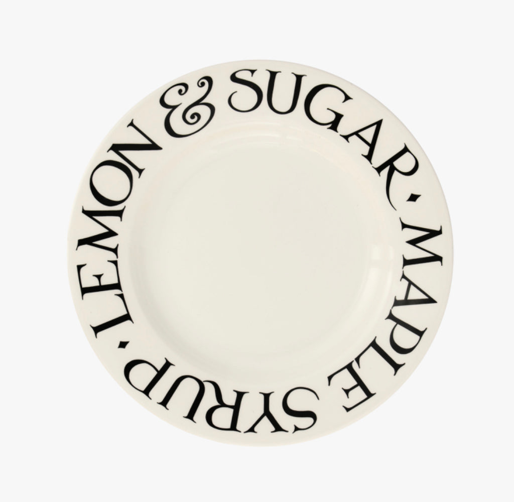 Emma Bridgewater Black Toast Lemon & Sugar 8 1/2 Inch Plate