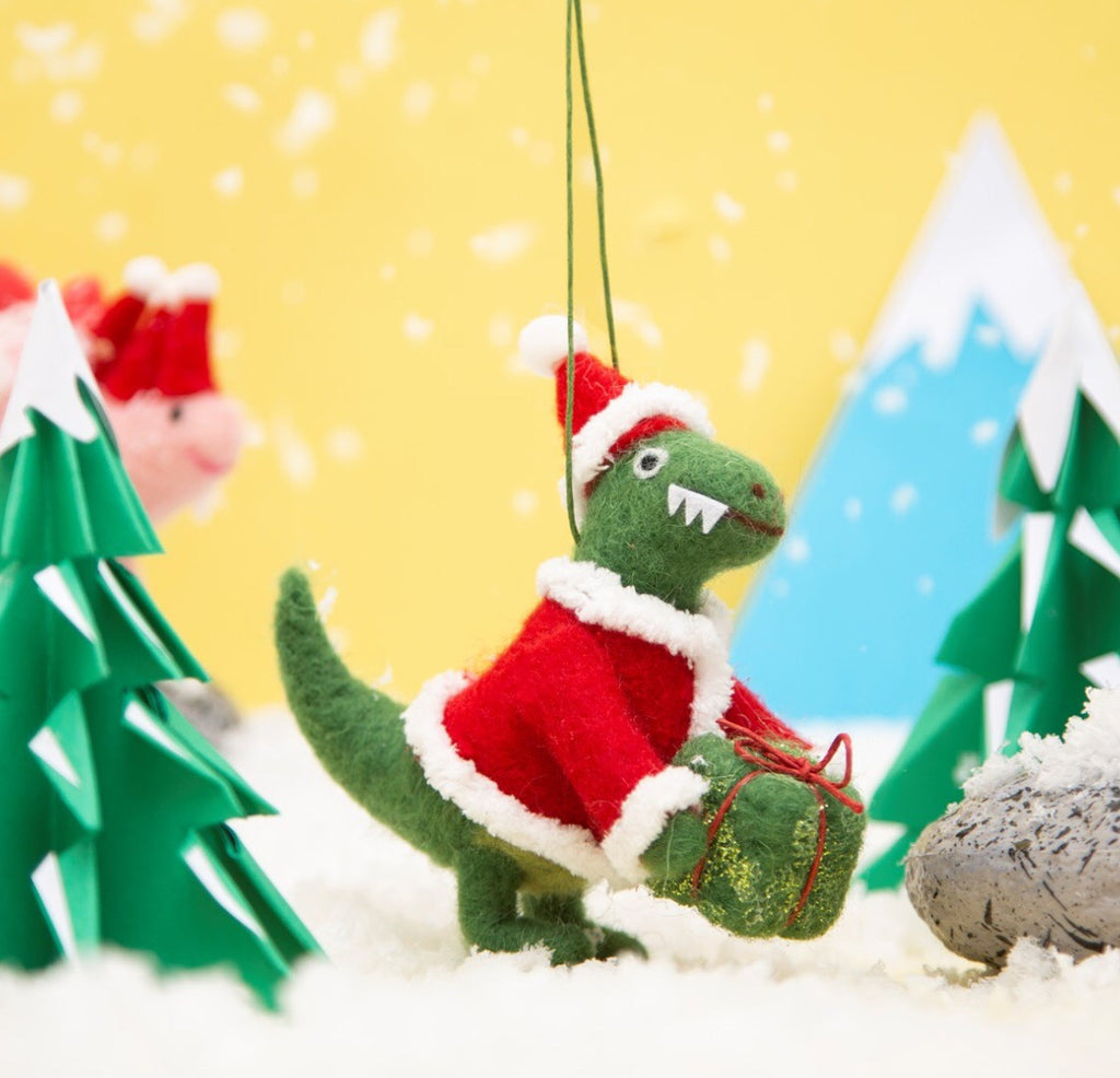 Sass & Belle Roarsome Dinasour Santasaurus Hanging Decoration