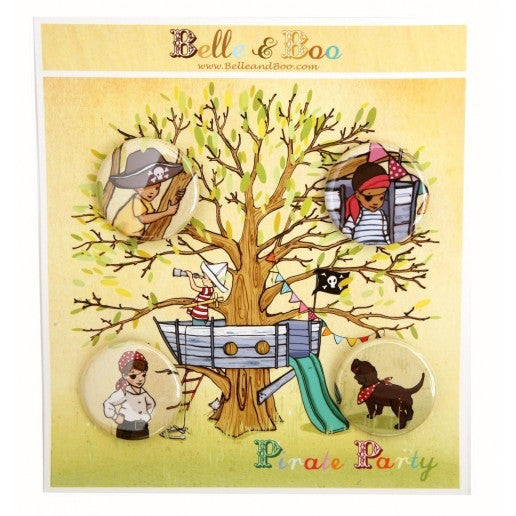 Belle & Boo Pirate Party Badge Set