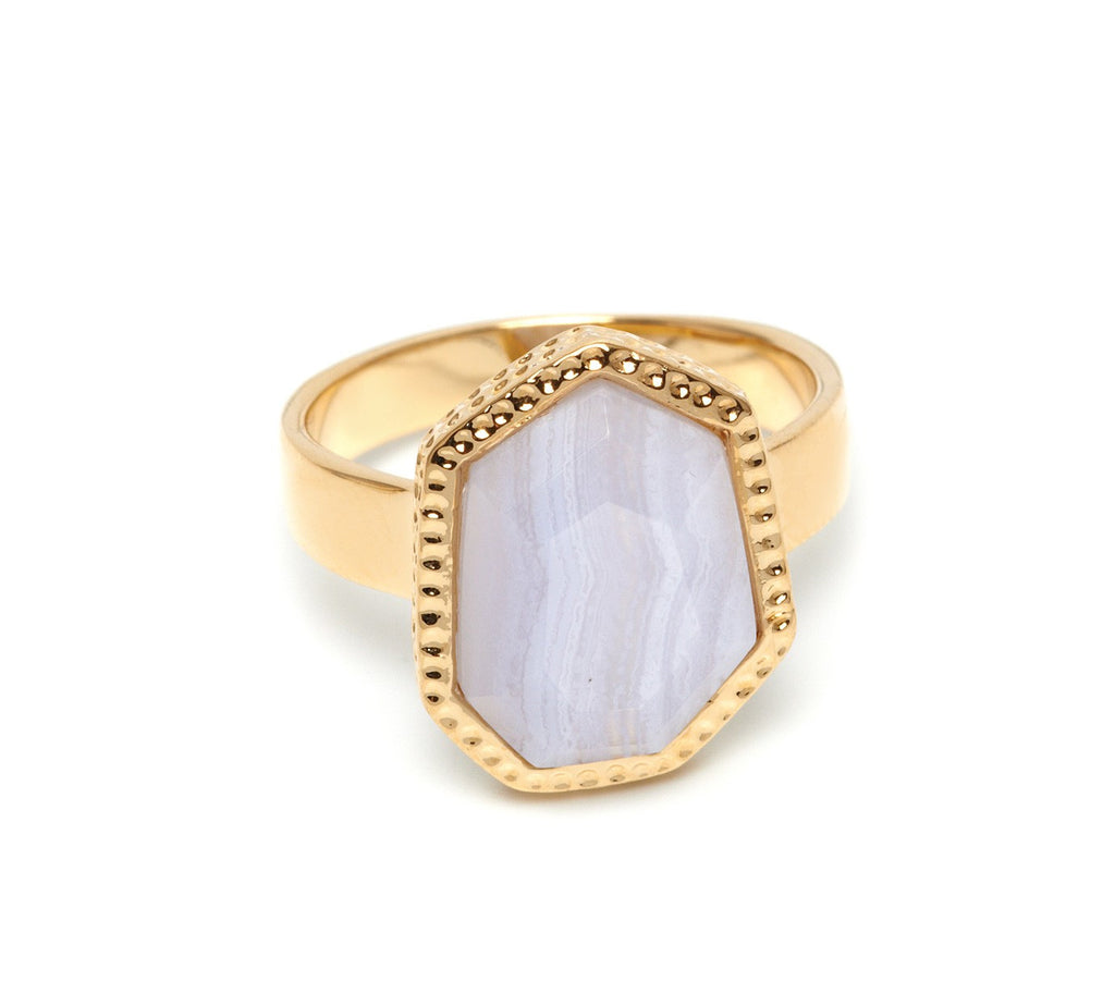 Lola Rose Boutique Zari Ring - Blue Lace Agate