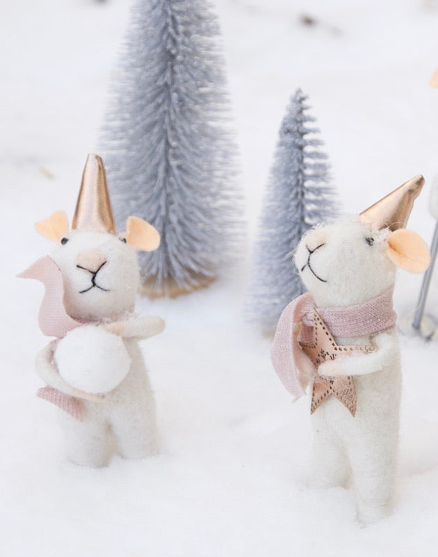 Sass & Belle Star & Snowball Wonderland Mouse Felt Decoration