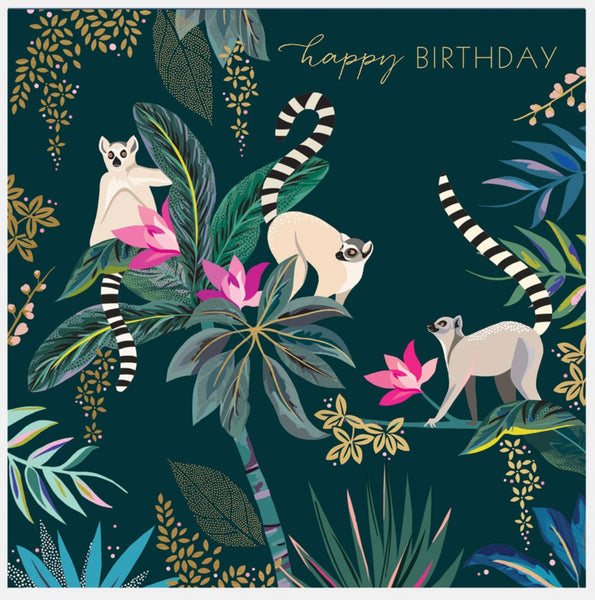 Sara Miller Lemur Happy Birthday Greeting Card
