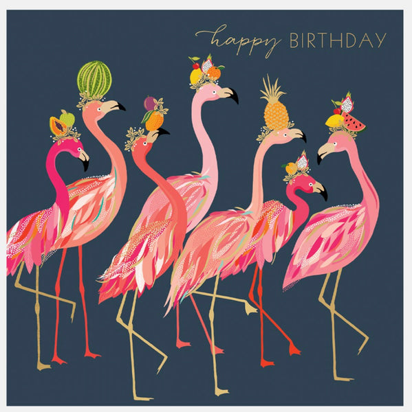 Sara Miller Fabulous Flamingo Line Birthday Card