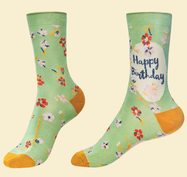 Powder Happy Birthday Ankle Socks - Sage
