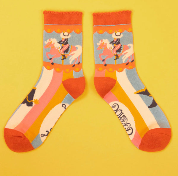 Powder Cowgirl Ankle Socks - Ice