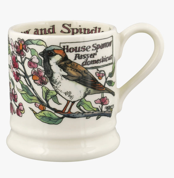 Emma Bridgewater Spindle & House Sparrow 1/2 Pint Mug