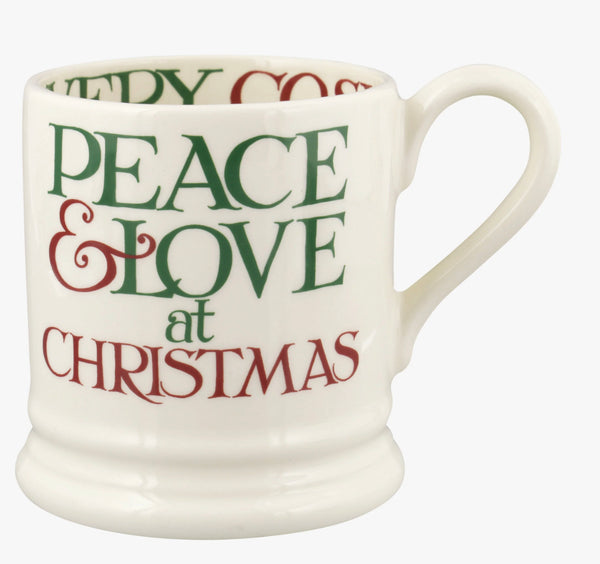 Emma Bridgewater Christmas Toast Peace & Love 1/2 Pint Mug
