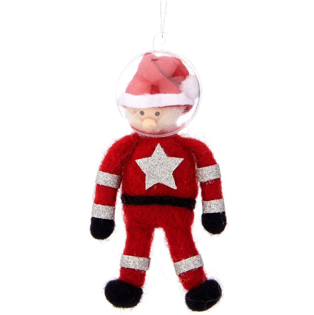 Sass & Belle Outer Space Astronaut Santa Hanging Felt Decoration