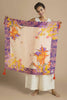 Powder Tasselled 100% Silk Tropical Hummingbird Scarf