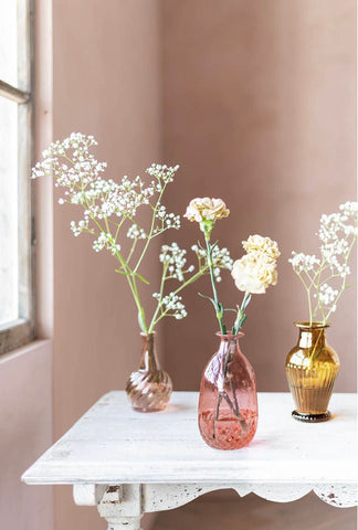 Pip Studio Medium Pink Glass Vases- Set Of 3
