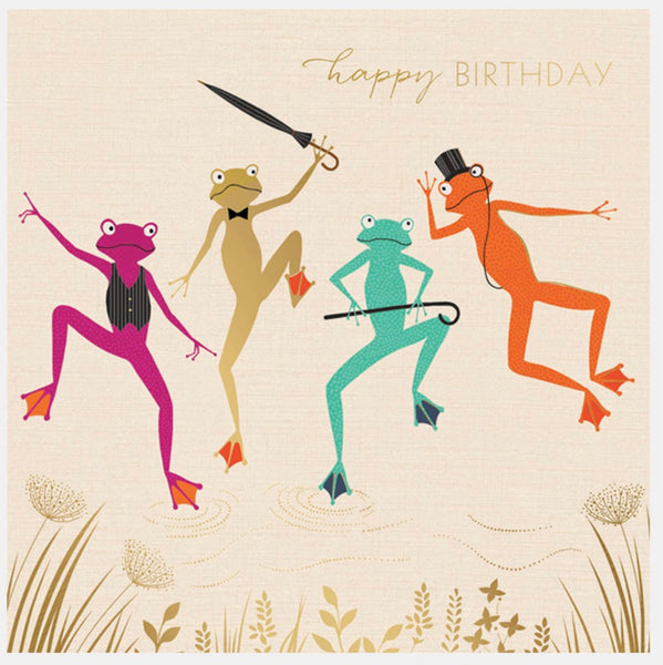 Sara Miller Happy Birthday Dancing Frogs Greeting Card