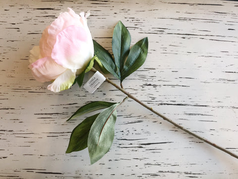 Gisela Graham Pink/Cream Peony Bloom Stem