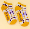 Powder Trainer Socks - Purple Check