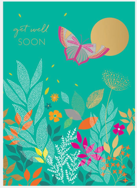 Sara Miller Get Well Butterfly Greeting Card