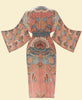 Powder Mediterranean Paisley Kimono Gown - Coral