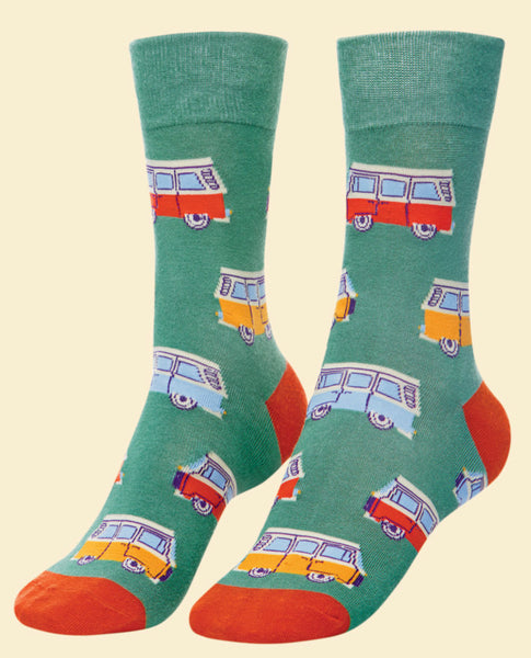 Powder Men's Campervan Socks - Sage