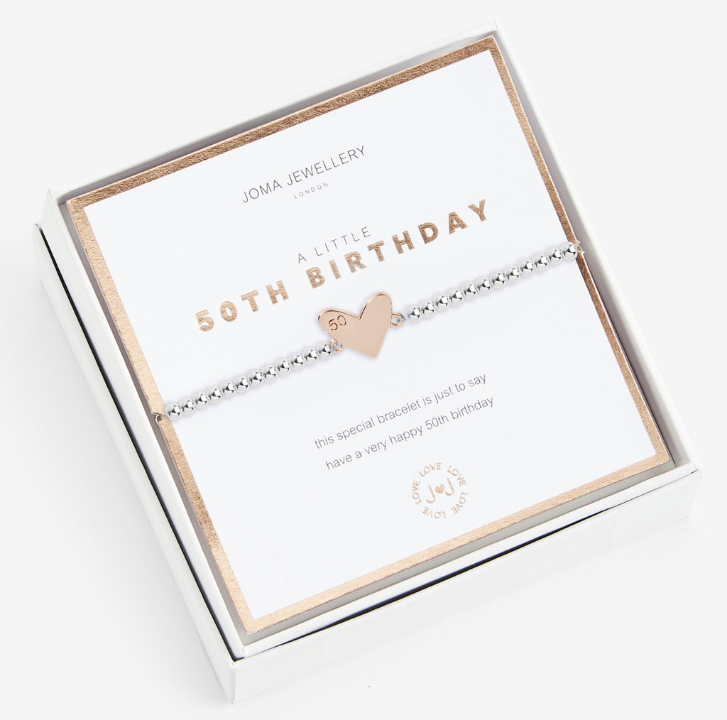 Joma Jewellery Beautifully Boxed A Little Happy 50th Birthday Bracelet