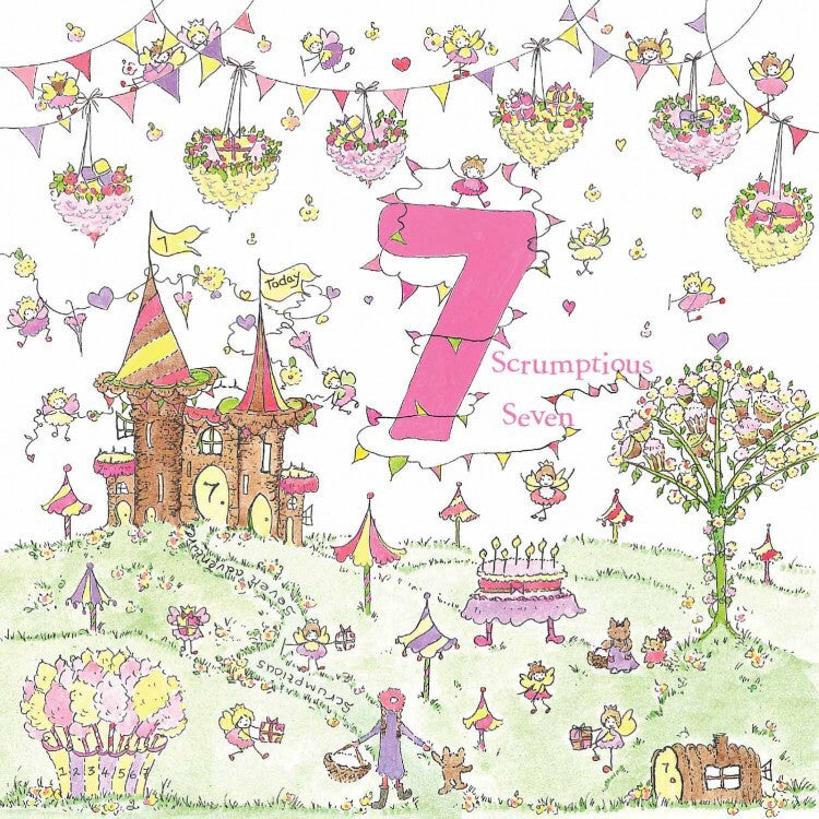 The Porch Fairies Birthday Card - Girl's Age 7