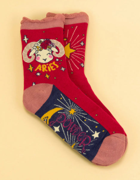 Powder Aries Zodiac Ankle Socks