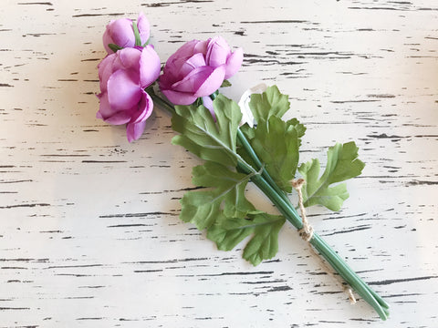 Gisela Graham Lilac Mini Ranunculus Posy