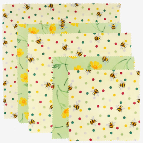 Emma Bridgewater Bumblebee & Small Polka Dot Pack of 5 Beeswax Wraps