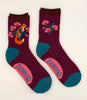 Powder Fox in a Meadow Ankle Socks - Grape