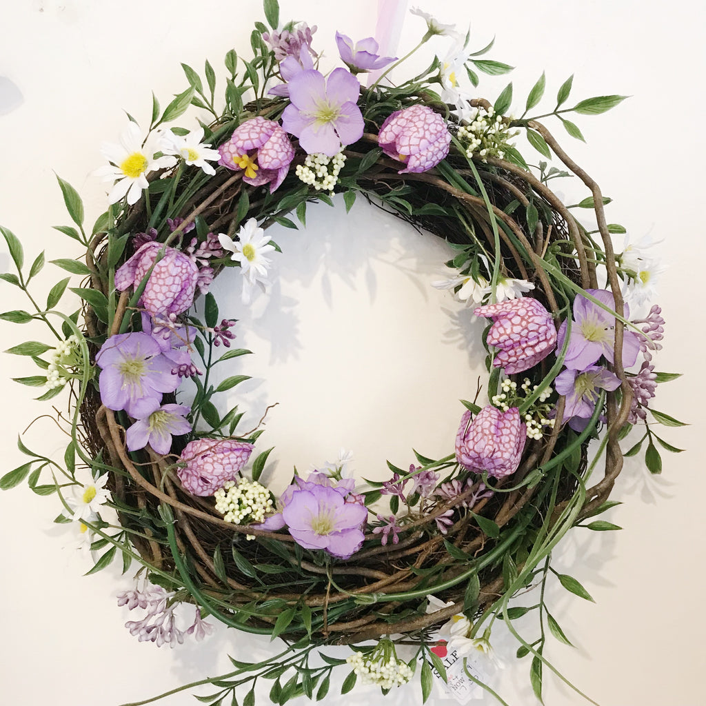 Gisela Graham Purple Flower Wreath